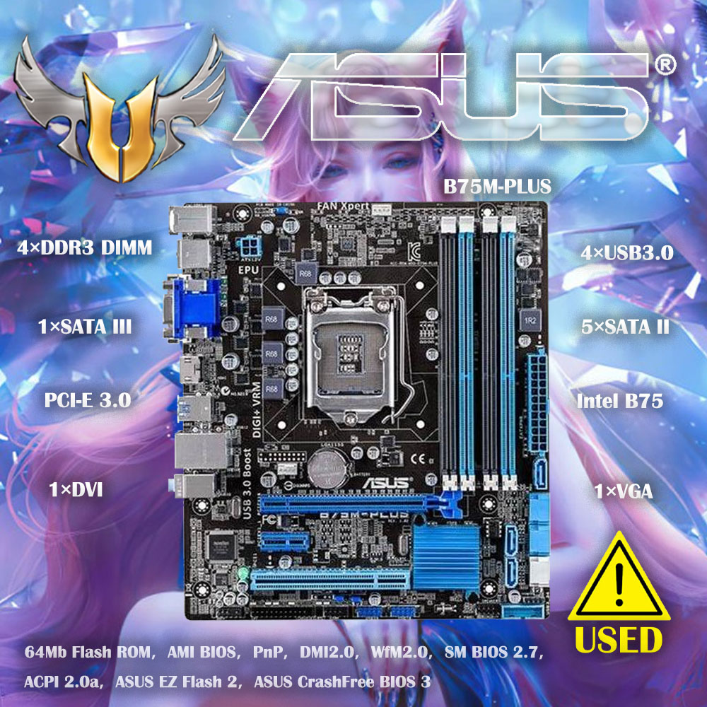 X870E Atx Motherboard - Asus B75M-PLUS placa-mãe de desktop original