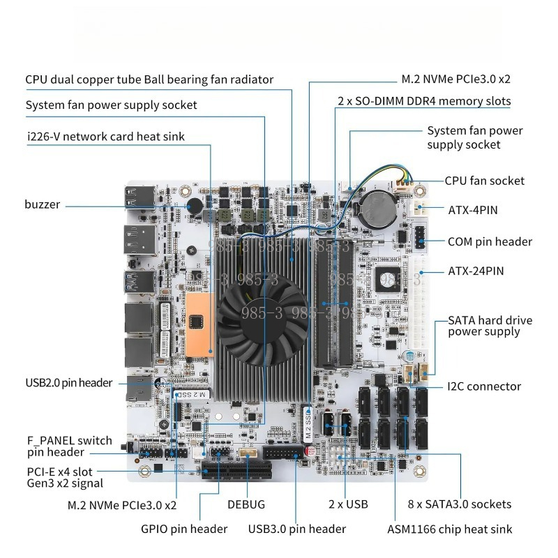 Placa-Mãe Mini ITX Branca M11  - Mini Itx Dual 2.5G Nas Motherboard avaliação e preço