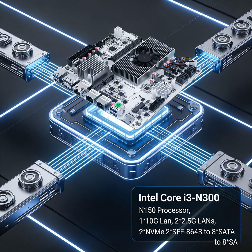Placa-mãe Mini ITX NAS de 8 Ba - Mini Itx Dual 2.5G Nas Motherboard avaliação e preço